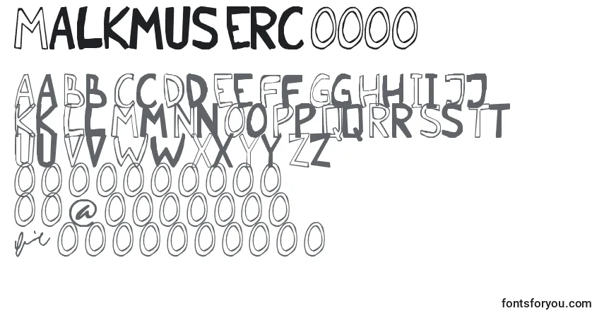 Malkmus erc 2006-fontti – aakkoset, numerot, erikoismerkit