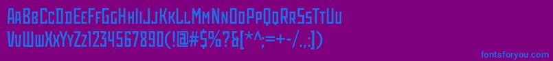フォントRodchenkocondc – 紫色の背景に青い文字