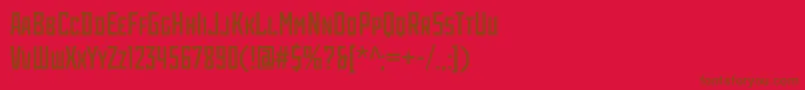 フォントRodchenkocondc – 赤い背景に茶色の文字