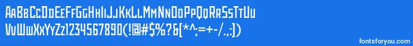 Шрифт Rodchenkocondc – белые шрифты на синем фоне