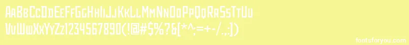 Rodchenkocondc-fontti – valkoiset fontit keltaisella taustalla
