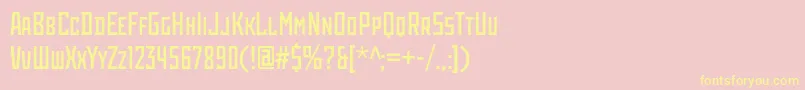 Шрифт Rodchenkocondc – жёлтые шрифты на розовом фоне