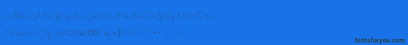 Czcionka Mallino – czarne czcionki na niebieskim tle