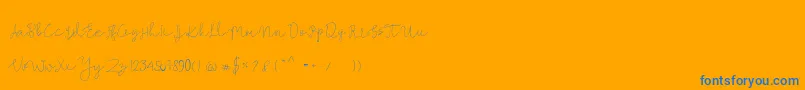 Mallino Font – Blue Fonts on Orange Background