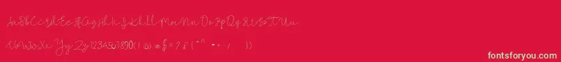 Mallino Font – Green Fonts on Red Background