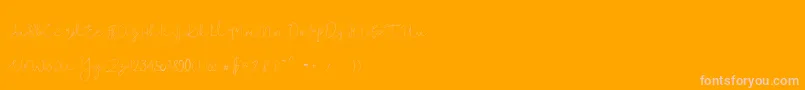 Mallino Font – Pink Fonts on Orange Background