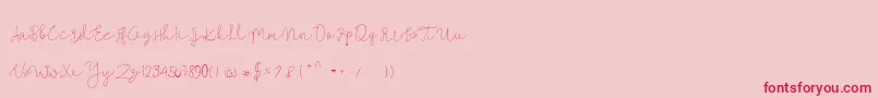 Mallino Font – Red Fonts on Pink Background