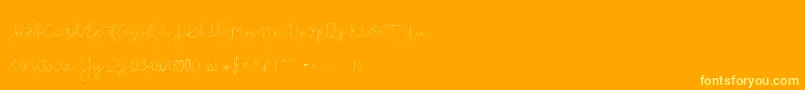 Mallino Font – Yellow Fonts on Orange Background