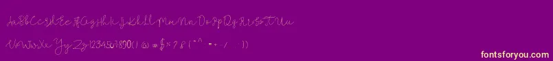 Mallino-Schriftart – Gelbe Schriften auf violettem Hintergrund