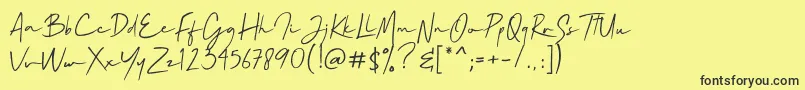 Mallory Quon Font – Black Fonts on Yellow Background