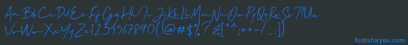Mallory Quon Font – Blue Fonts on Black Background