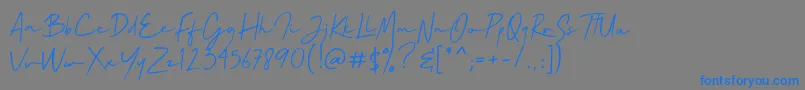 Mallory Quon Font – Blue Fonts on Gray Background