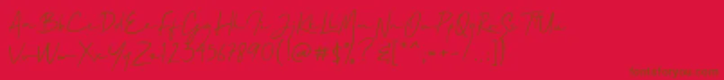 Mallory Quon Font – Brown Fonts on Red Background