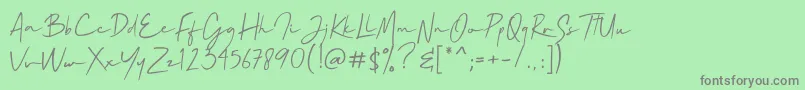 Mallory Quon Font – Gray Fonts on Green Background