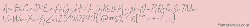 Mallory Quon Font – Gray Fonts on Pink Background
