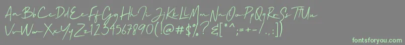 Mallory Quon Font – Green Fonts on Gray Background