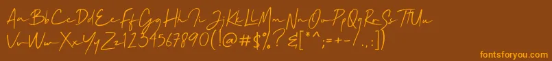 Mallory Quon Font – Orange Fonts on Brown Background