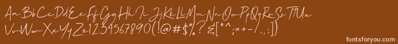 Mallory Quon Font – Pink Fonts on Brown Background