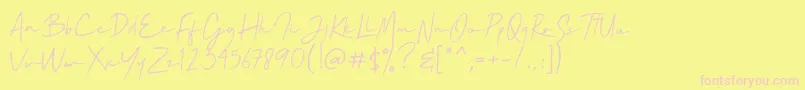 Mallory Quon Font – Pink Fonts on Yellow Background