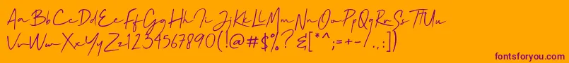 Mallory Quon Font – Purple Fonts on Orange Background