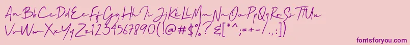 Mallory Quon Font – Purple Fonts on Pink Background