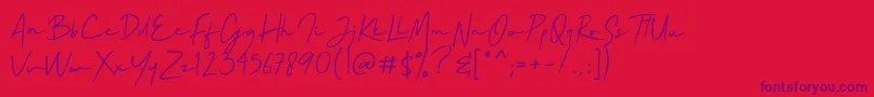 Mallory Quon Font – Purple Fonts on Red Background