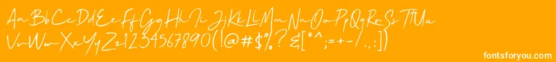 Mallory Quon Font – White Fonts on Orange Background