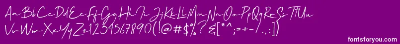 Mallory Quon Font – White Fonts on Purple Background