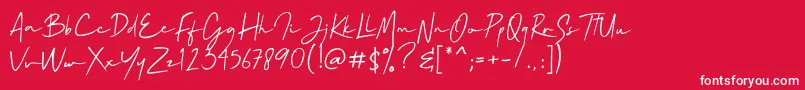 Mallory Quon Font – White Fonts on Red Background