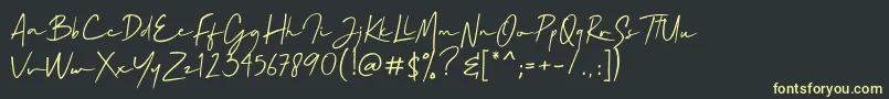 Mallory Quon Font – Yellow Fonts on Black Background