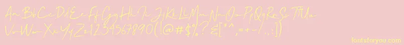 Mallory Quon Font – Yellow Fonts on Pink Background