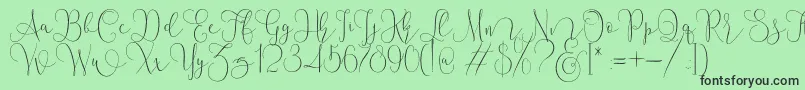 fuente Mallow Script – Fuentes Negras Sobre Fondo Verde