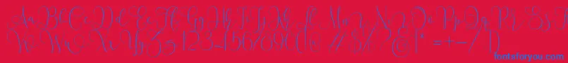 フォントMallow Script – 赤い背景に青い文字