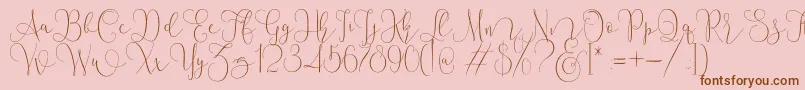 Mallow Script Font – Brown Fonts on Pink Background