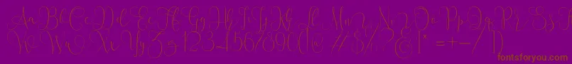 Mallow Script Font – Brown Fonts on Purple Background