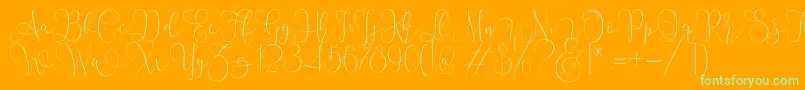 Mallow Script Font – Green Fonts on Orange Background