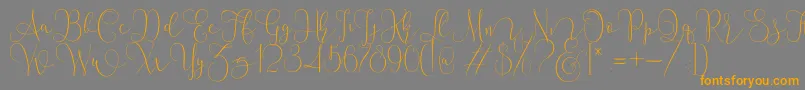 Mallow Script Font – Orange Fonts on Gray Background