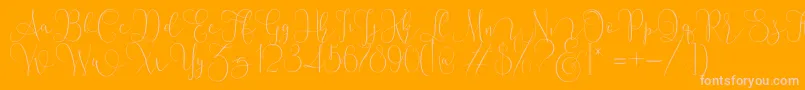 Mallow Script Font – Pink Fonts on Orange Background