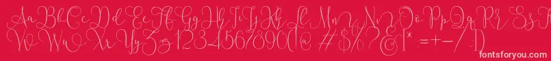 Mallow Script Font – Pink Fonts on Red Background