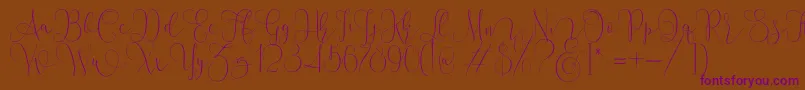 Mallow Script Font – Purple Fonts on Brown Background