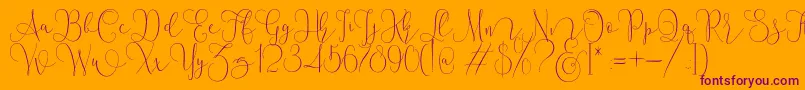 Mallow Script Font – Purple Fonts on Orange Background