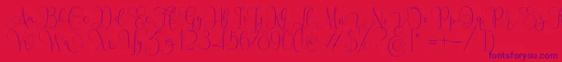 Mallow Script Font – Purple Fonts on Red Background