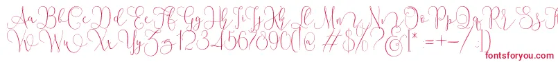 Czcionka Mallow Script – czerwone czcionki