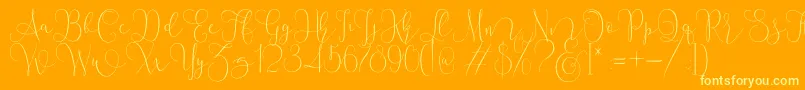 Mallow Script Font – Yellow Fonts on Orange Background