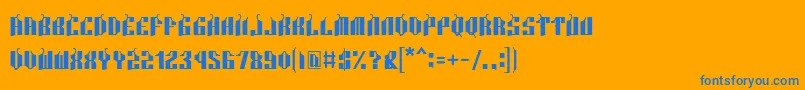 Malocknow Standard-Schriftart – Blaue Schriften auf orangefarbenem Hintergrund