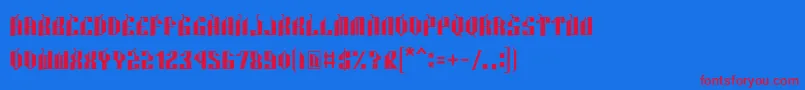 Malocknow Standard Font – Red Fonts on Blue Background