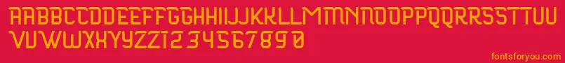 フォントMaloire – 赤い背景にオレンジの文字