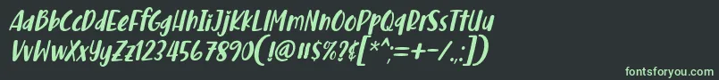 フォントMalove Font Italic by 7NTypes D – 黒い背景に緑の文字