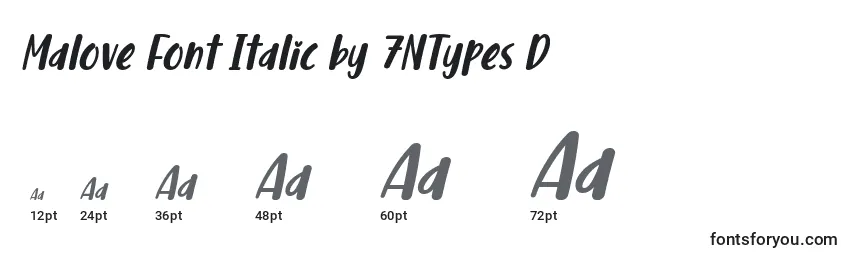 Malove Font Italic by 7NTypes D Font Sizes