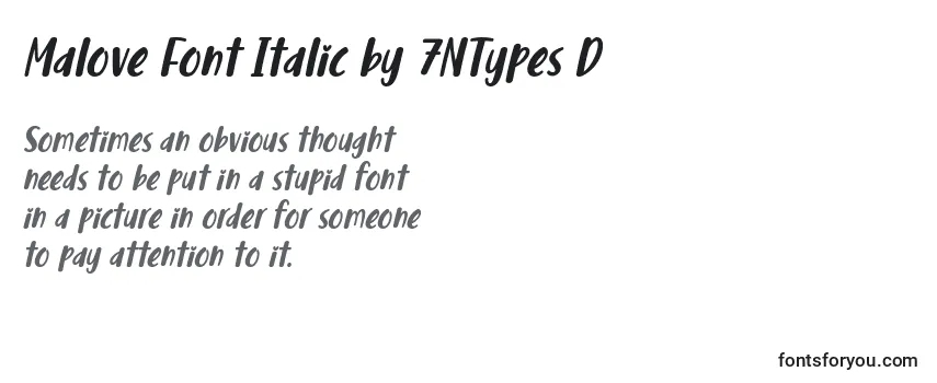 Review of the Malove Font Italic by 7NTypes D Font